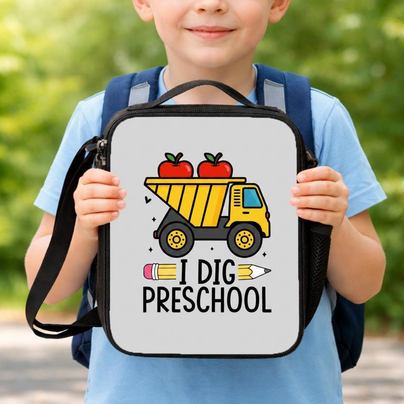 Construction Truck Lunch Bag For Kids - I Dig Preschool Lunch Box Bag Construction Truck Lunch Bag For Kids - I Dig Preschool Lunch Box Bag