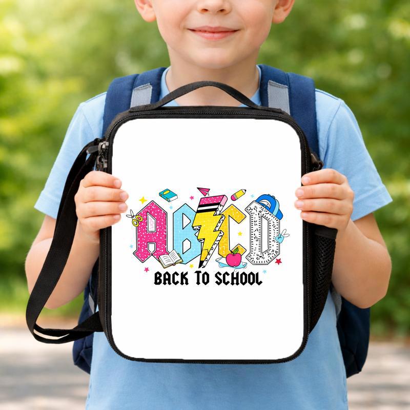 Cool Kids Lunch Bag - ABC Lightning Back To School Design Lunch Box Bag Cool Kids Lunch Bag - ABC Lightning Back To School Design Lunch Box Bag