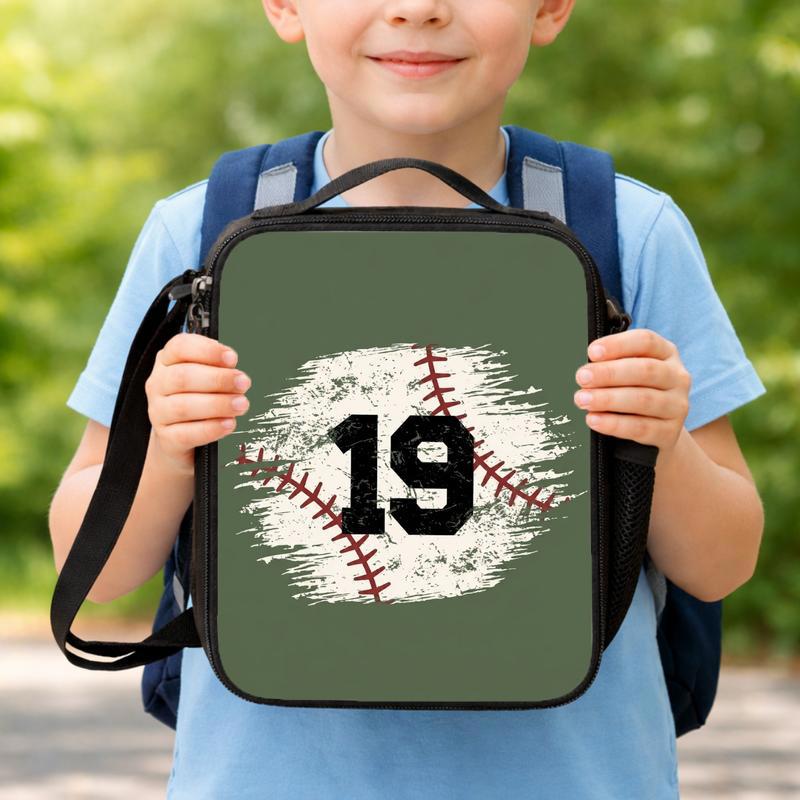 Custom Baseball Number Lunch Bag - Back To School Sports Kids Lunch Box Bag Custom Baseball Number Lunch Bag - Back To School Sports Kids Lunch Box Bag