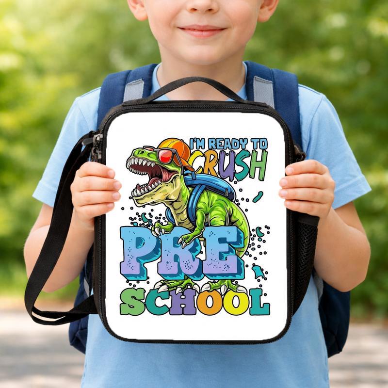 Custom Dinosaur Boys Lunch Bag - I'm Ready To Crush Preschool Lunch Box Bag Custom Dinosaur Boys Lunch Bag - I'm Ready To Crush Preschool Lunch Box Bag