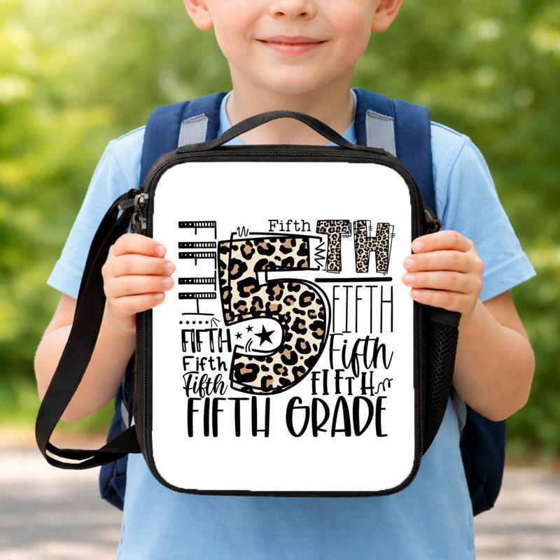 Custom Grade Lunch Bag - Elementary School Leopard Print Style Lunch Box Bag Custom Grade Lunch Bag - Elementary School Leopard Print Style Lunch Box Bag