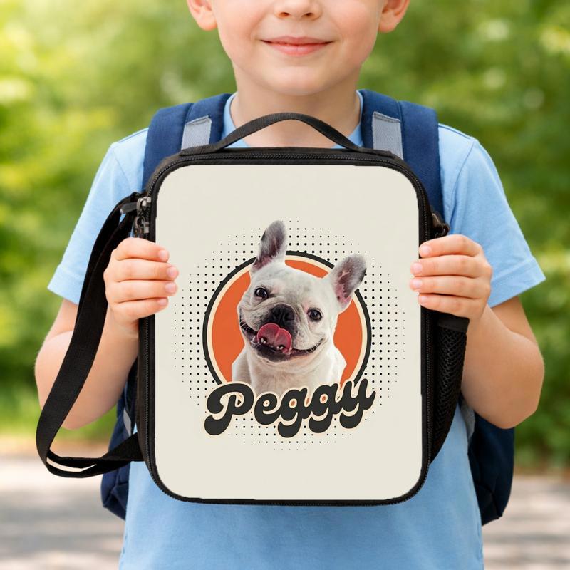Custom Kid Shirt Pet Photo + Name Custom Dog Portrait Personalized Shirt Custom T Shirts Cat Shirt Tee Dog Shirt For Kids Dog Face Shirt Lunch Box Bag