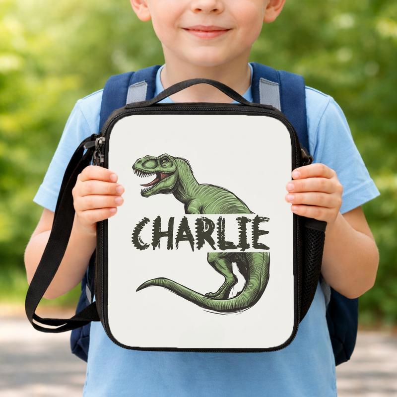 Custom Name T-Rex Lunch Bag - Cool Boys Back To School Lunch Box Bag Custom Name T-Rex Lunch Bag - Cool Boys Back To School Lunch Box Bag