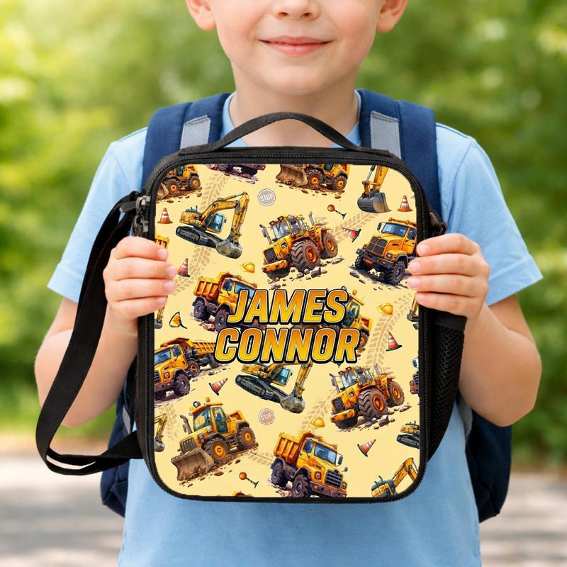Custom Name Truck Lunch Bag For Boys - Cool Back To School Lunch Box Bag Custom Name Truck Lunch Bag For Boys - Cool Back To School Lunch Box Bag
