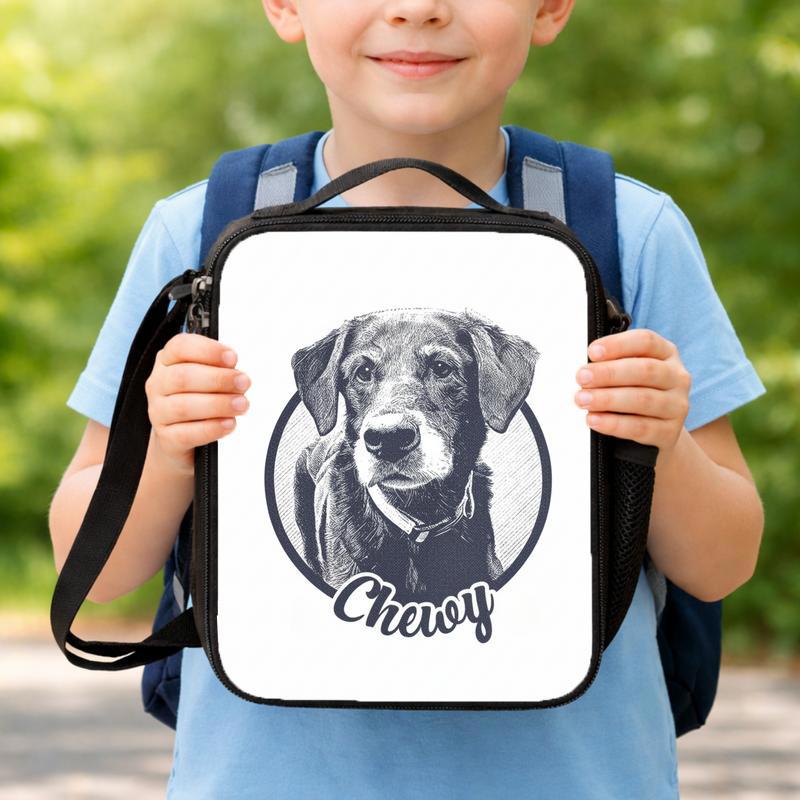 Custom Pet Portrait T-Shirt_ Personalized Dog Cat Photo Keepsake Tee Memorial Gift For Pet Lover Lunch Box Bag Custom Pet Portrait T-Shirt_ Personalized Dog Cat Photo Keepsake Tee Memorial Gift For Pet Lover Lunch Box Bag
