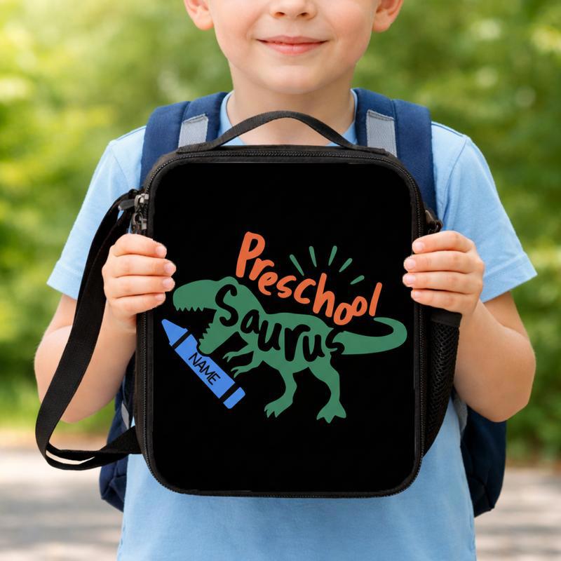 Custom Preschool Saurus Dino Lunch Bag - First Day Of School Lunch Box Bag