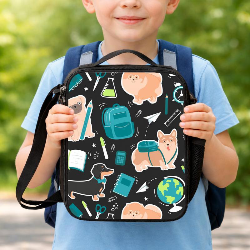Cute Back To School With Dog For Children Lunch Box Bag Cute Back To School With Dog For Children Lunch Box Bag
