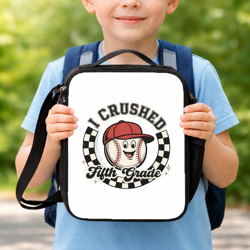 Cute Baseball Lunch Bag - Back To School Cartoon Kids Sport Lunch Box Bag