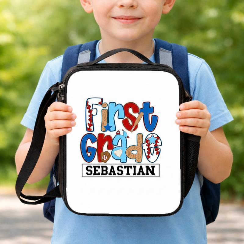 Cute First Grade Lunch Bag - Name Personalized Kids Bag Lunch Box Bag Cute First Grade Lunch Bag - Name Personalized Kids Bag Lunch Box Bag
