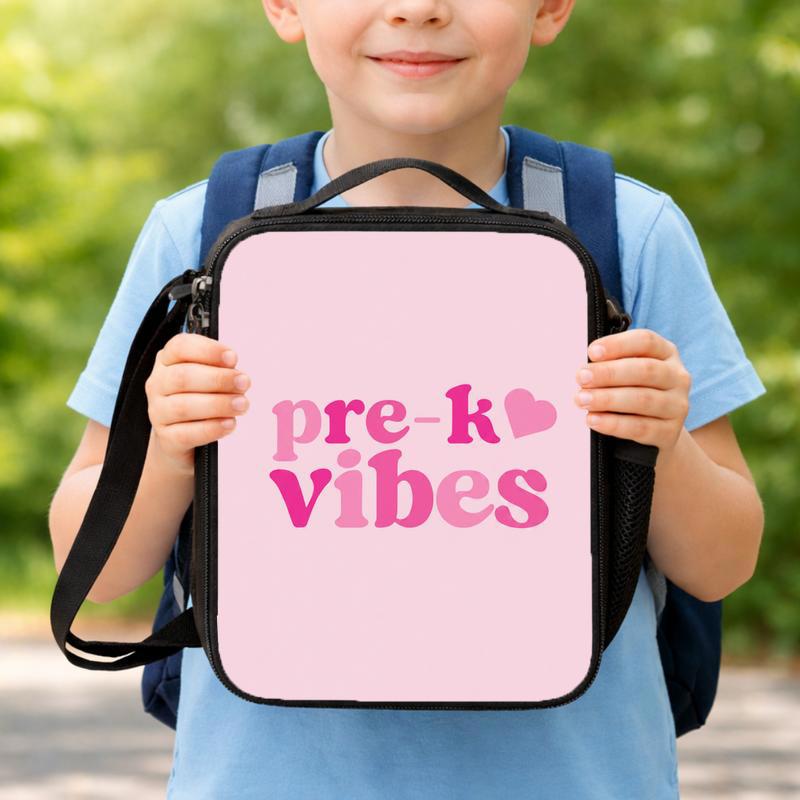 Cute Pre-K Vibes Lunch Bag - First Day School Kids Lunch Box Bag