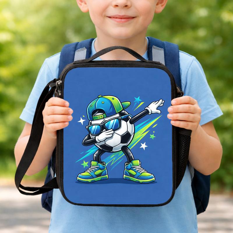 Dabbing Soccer Ball Lunch Bag - Cool Kids School Style Lunch Box Bag