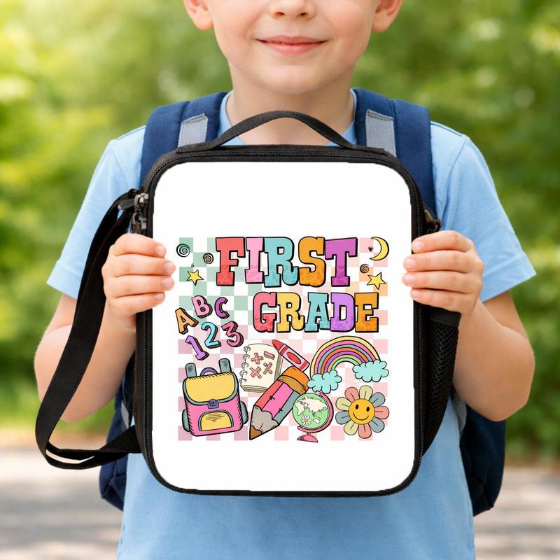 Elementary School Custom Grade Lunch Bag - ABC Rainbow Fun Lunch Box Bag Elementary School Custom Grade Lunch Bag - ABC Rainbow Fun Lunch Box Bag