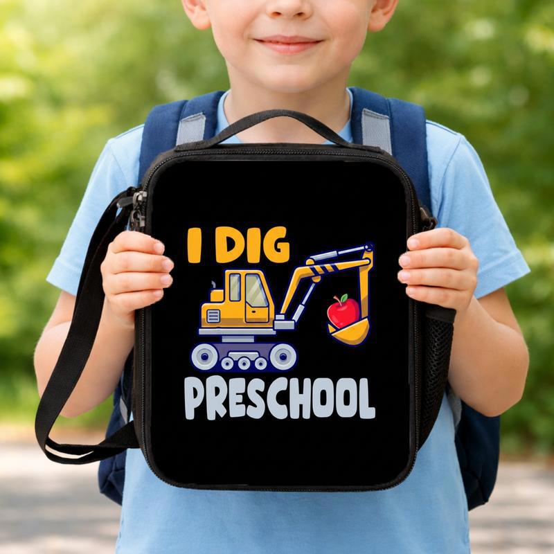 Excavator Kids Lunch Bag - I Dig Preschool Back To School Lunch Box Bag Excavator Kids Lunch Bag - I Dig Preschool Back To School Lunch Box Bag