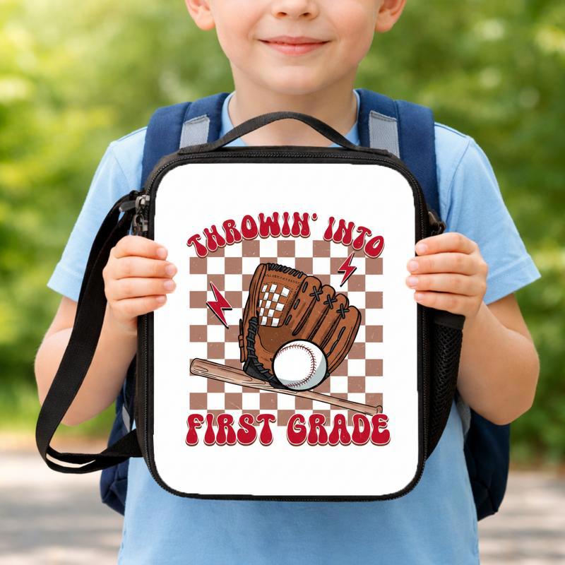 First Grade Baseball Lunch Bag - Back To School Retro Kids Lunch Box Bag First Grade Baseball Lunch Bag - Back To School Retro Kids Lunch Box Bag