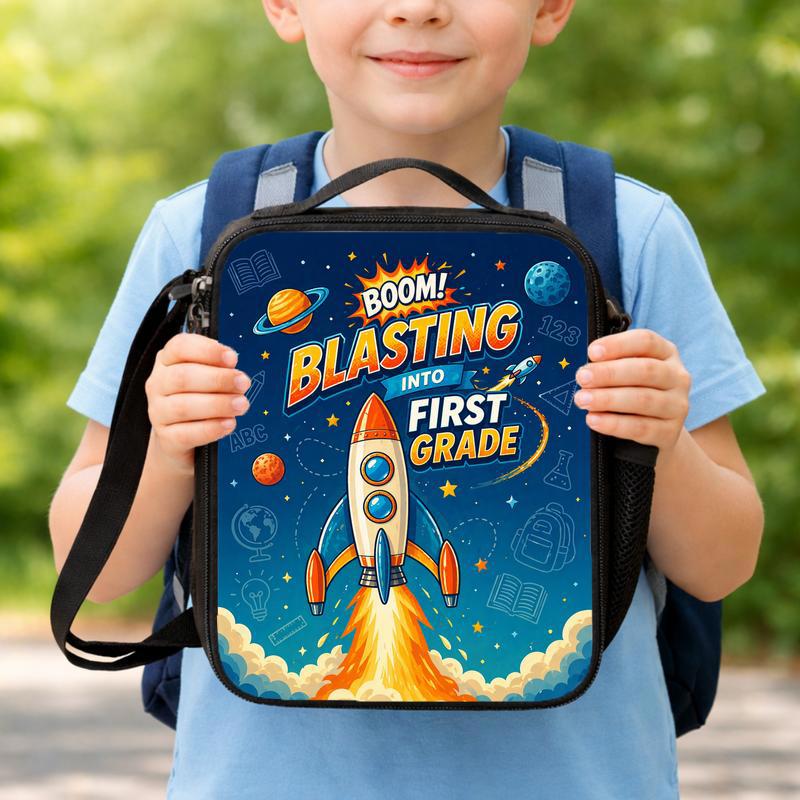 First Grade Rocket Lunch Bag Kids - Blasting Into First Grade Lunch Box Bag