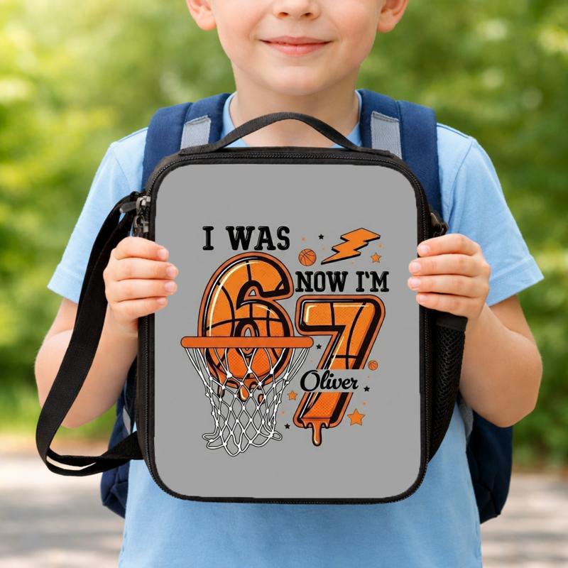 Funny Basketball Lunch Bag - Back To School Custom Name Lunch Box Bag