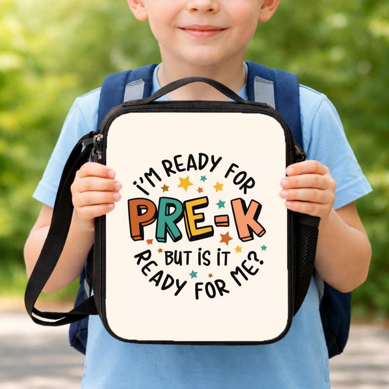 Funny Pre-K Lunch Bag - Ready For School Kids Lunch Box Bag Funny Pre-K Lunch Bag - Ready For School Kids Lunch Box Bag