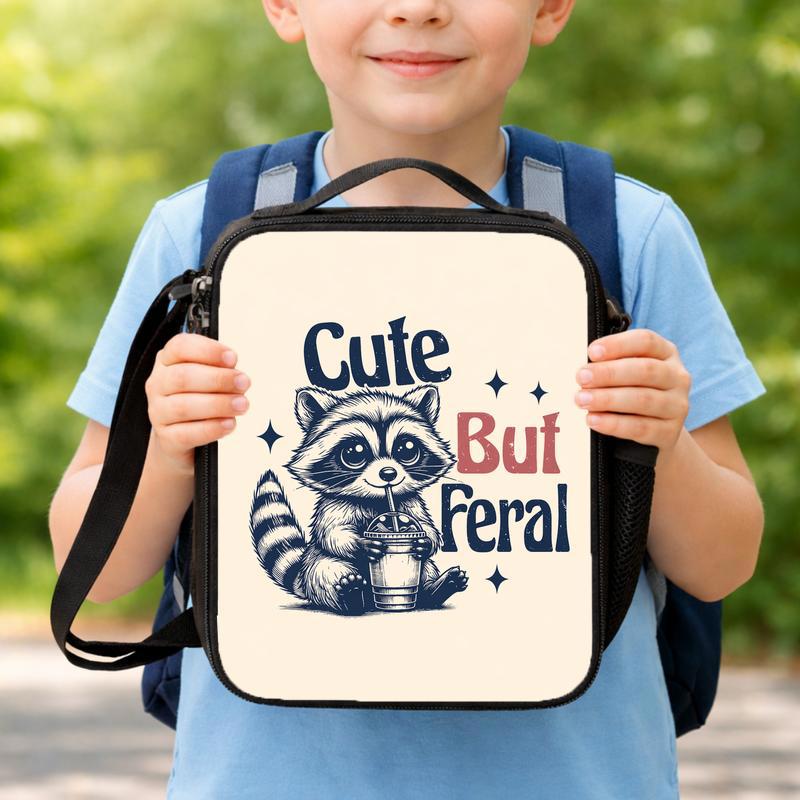 Funny Raccoon School Lunch Bag - Cute But Reral Kids Gift Idea Lunch Box Bag