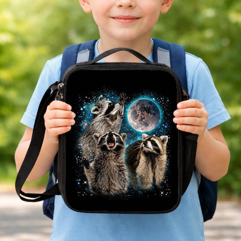 Galaxy Raccoon Moon Lunch Bag - Kids Back To School Style Lunch Box Bag Galaxy Raccoon Moon Lunch Bag - Kids Back To School Style Lunch Box Bag
