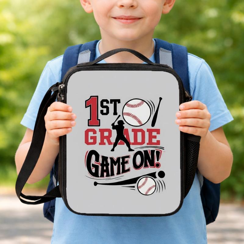Game On Baseball Lunch Bag - Back To School First Grade Kids Lunch Box Bag Game On Baseball Lunch Bag - Back To School First Grade Kids Lunch Box Bag