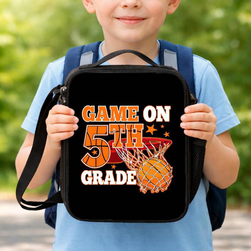 Game On Basketball Lunch Bag - Back To School 5th Grade Kids Lunch Box Bag Game On Basketball Lunch Bag - Back To School 5th Grade Kids Lunch Box Bag
