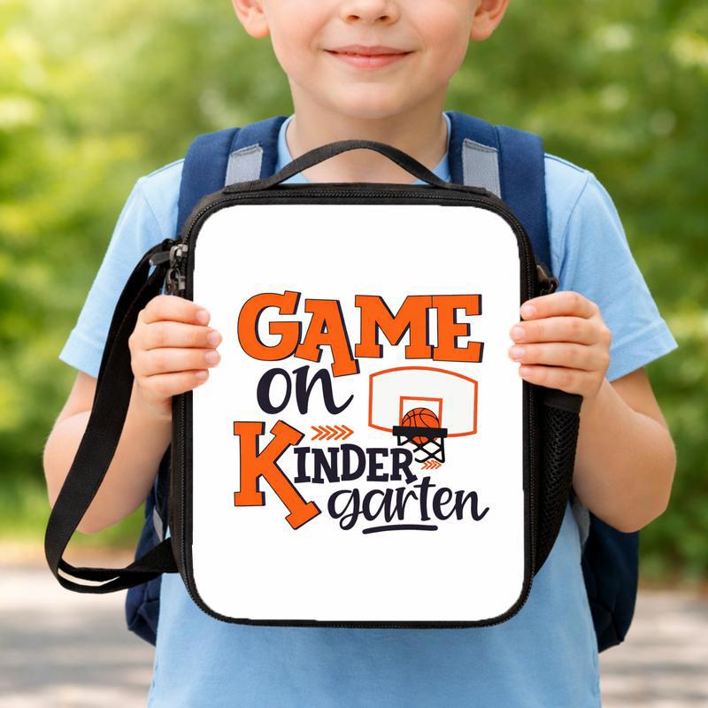 Game On Kindergarten Lunch Bag - Basketball Back To School Kid Lunch Box Bag Game On Kindergarten Lunch Bag - Basketball Back To School Kid Lunch Box Bag