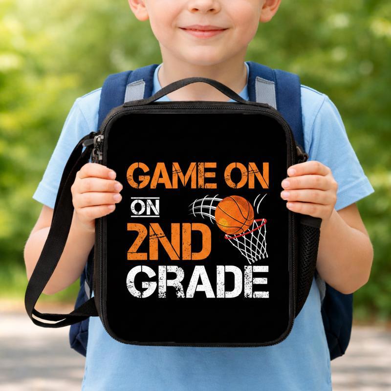 Game On 2nd Grade Lunch Bag - Basketball Back To School Fun Lunch Box Bag