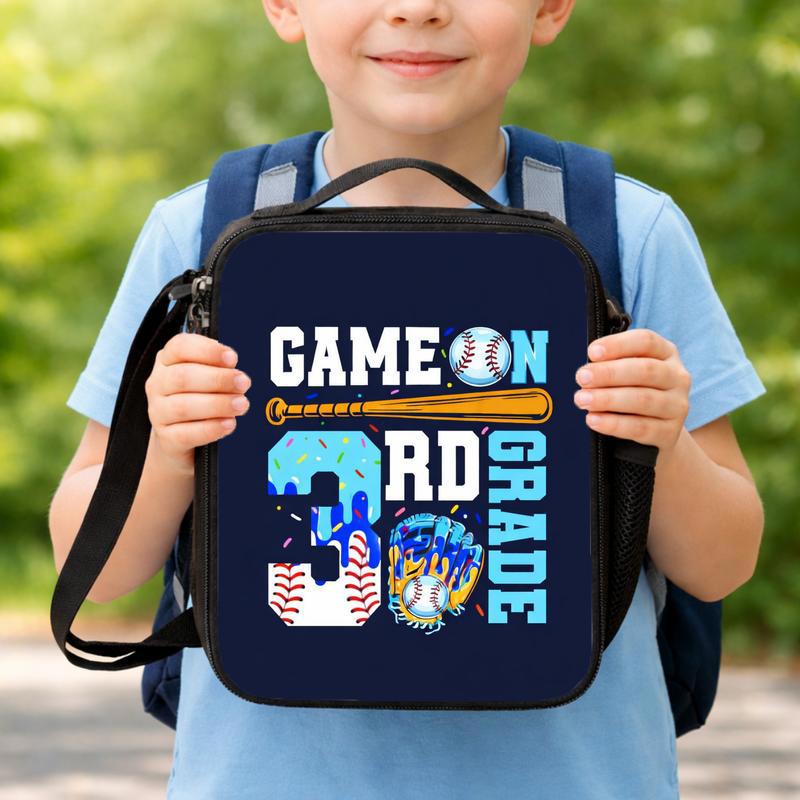 Game On 3rd Grade Lunch Bag - Cool Baseball Back To School Lunch Box Bag Game On 3rd Grade Lunch Bag - Cool Baseball Back To School Lunch Box Bag