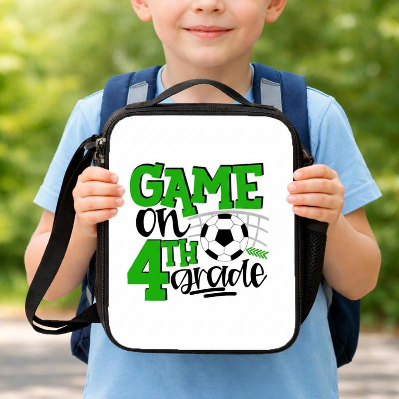 Game On 4th Grade Soccer Lunch Bag - Back To School Sports Spririt Lunch Box Bag Game On 4th Grade Soccer Lunch Bag - Back To School Sports Spririt Lunch Box Bag