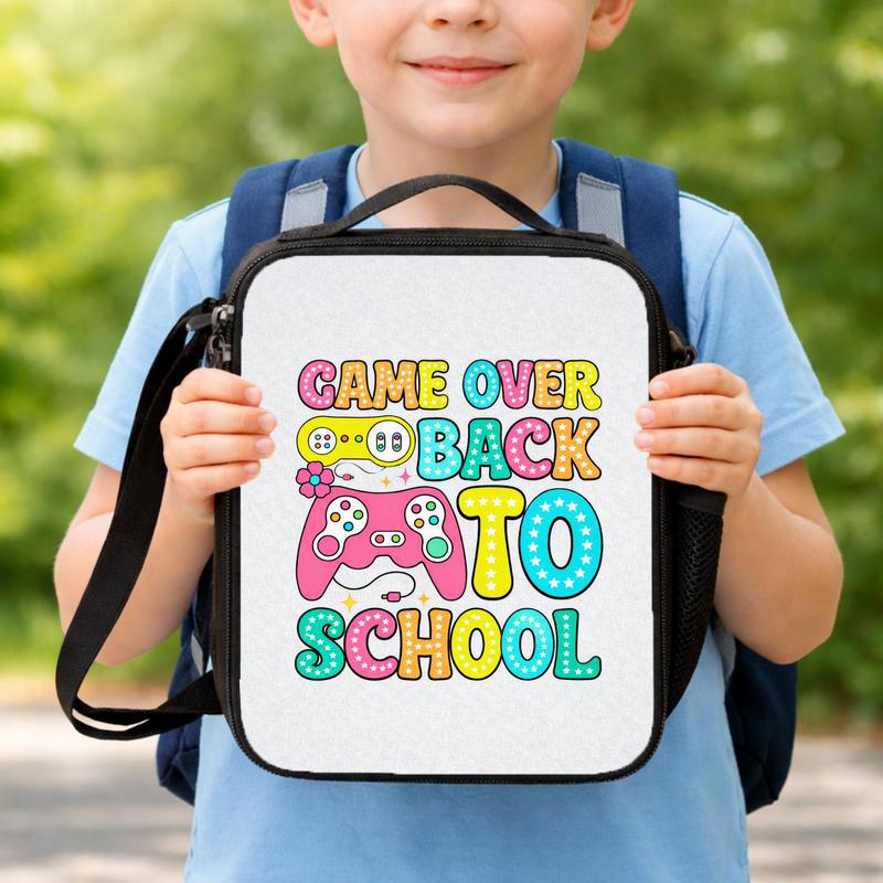 Game Over Back To School Lunch Bag - Cute Gamer Kids Style Lunch Box Bag Game Over Back To School Lunch Bag - Cute Gamer Kids Style Lunch Box Bag