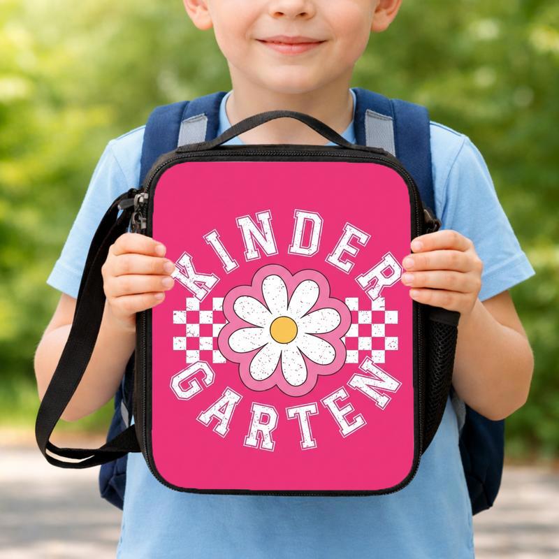Girls Kindergarten Lunch Bag - Daisy Checkerboard Cute Style Lunch Box Bag Girls Kindergarten Lunch Bag - Daisy Checkerboard Cute Style Lunch Box Bag