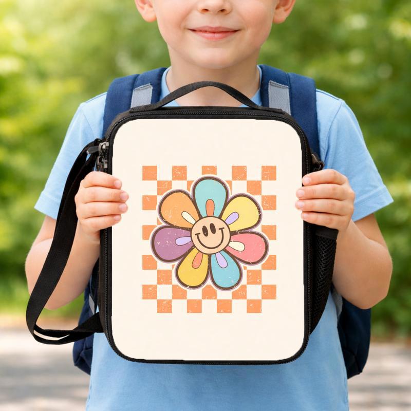 Happy Smiley Lunch Bag - Cute Kids Back To School Vibes Lunch Box Bag Happy Smiley Lunch Bag - Cute Kids Back To School Vibes Lunch Box Bag