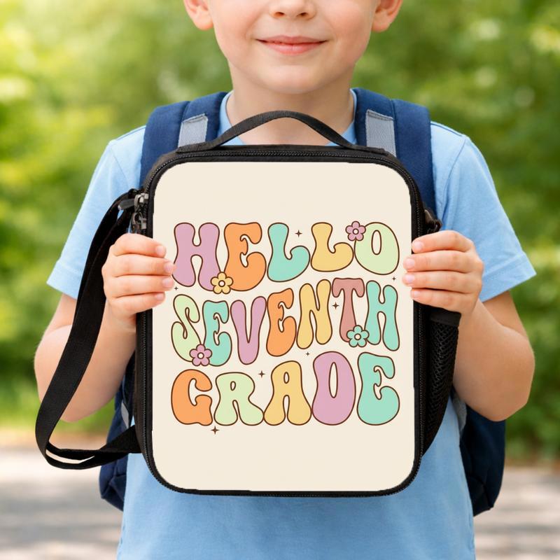 Hello 7th Grade Lunch Bag - Middle School Back To School Fun Lunch Box Bag