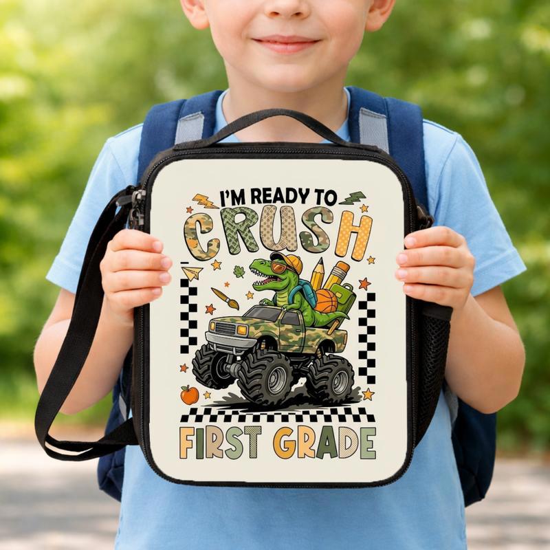 I'm Ready To Crush First Grade - Monster Truck Dino Boy Lunch Bag Lunch Box Bag I'm Ready To Crush First Grade - Monster Truck Dino Boy Lunch Bag Lunch Box Bag