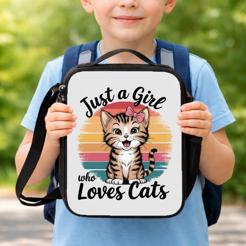 Just A Girl Who Loves Cats Lunch Box Bag