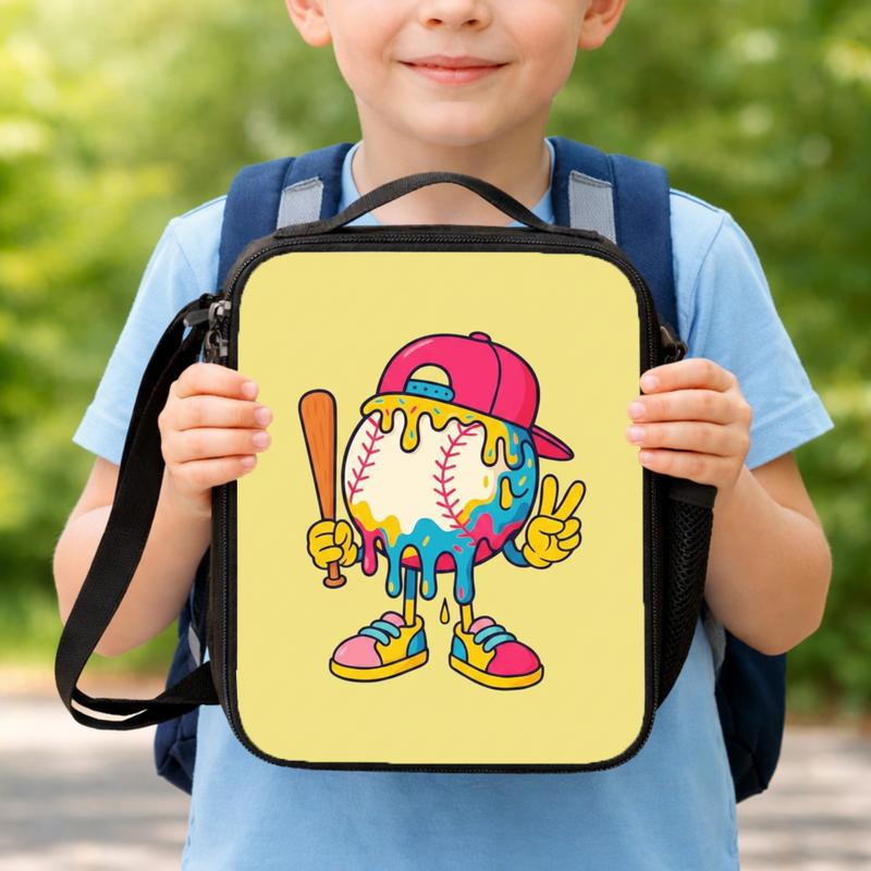Kawaii Baseball Lunch Bag - Cartoon Sport Kids Design Lunch Box Bag Kawaii Baseball Lunch Bag - Cartoon Sport Kids Design Lunch Box Bag