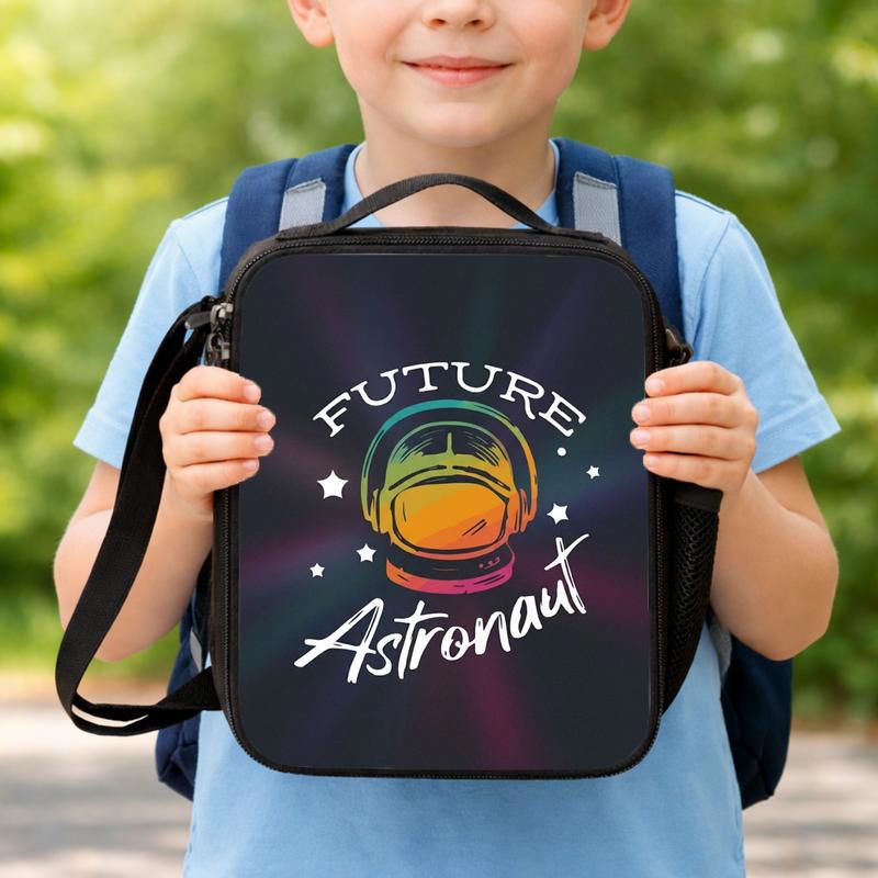 Kids Lunch Bag Future Astronaut - Space Retro Style Lunch Box Bag