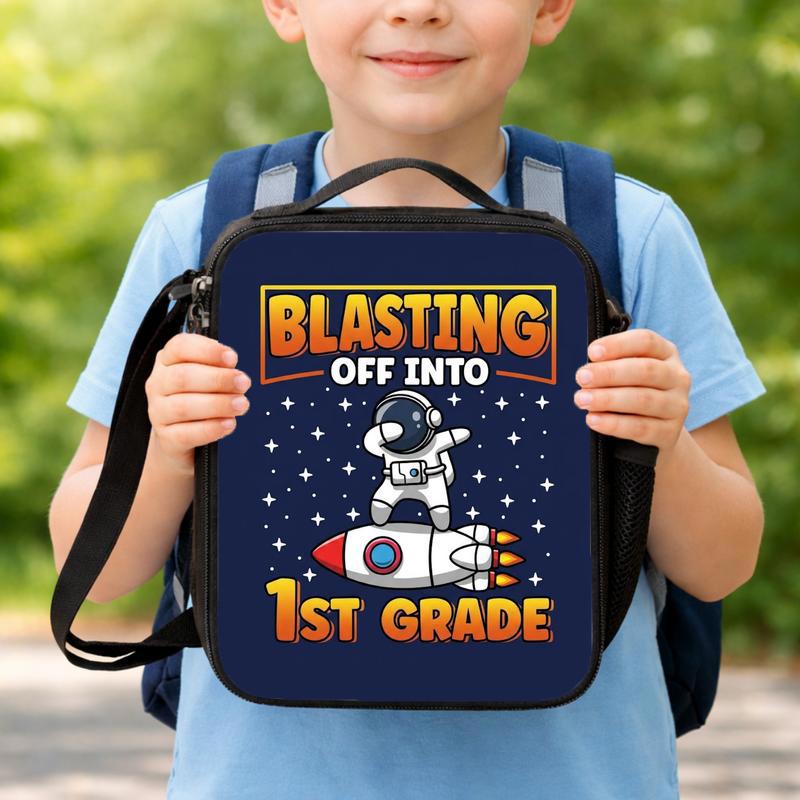 Kids Lunch Bag 1st Grade - Blasting Off Astronaut Space Lunch Box Bag Kids Lunch Bag 1st Grade - Blasting Off Astronaut Space Lunch Box Bag