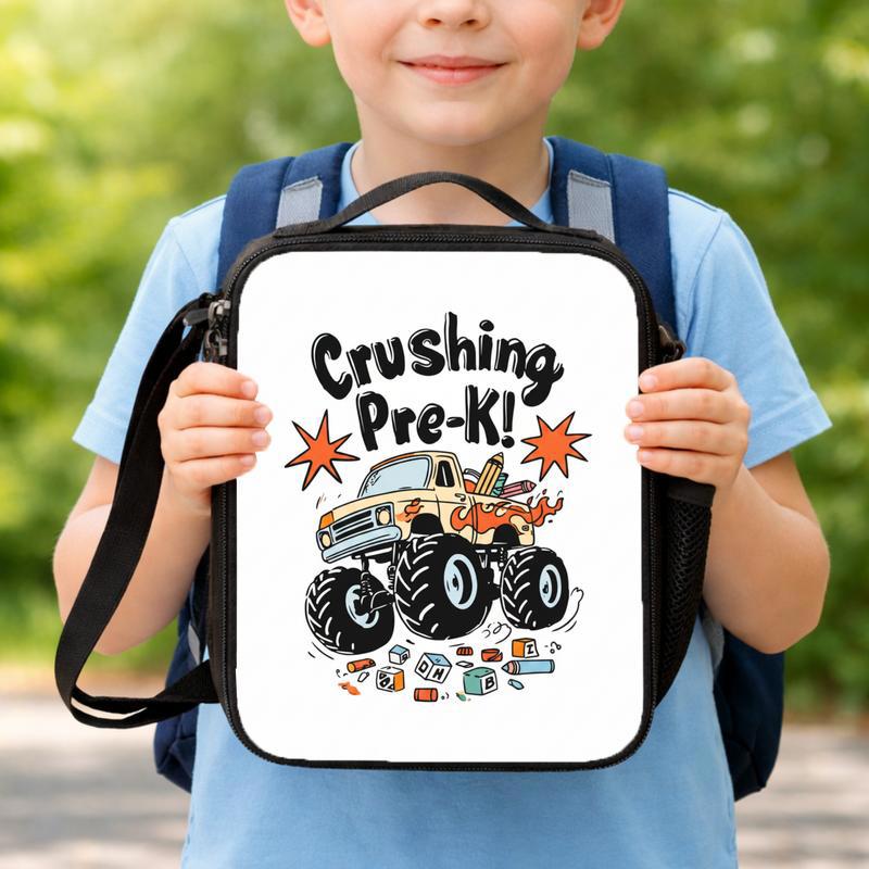 Kids Monster Truck Lunch Bag - Back To School Pre-K Gift Lunch Box Bag Kids Monster Truck Lunch Bag - Back To School Pre-K Gift Lunch Box Bag