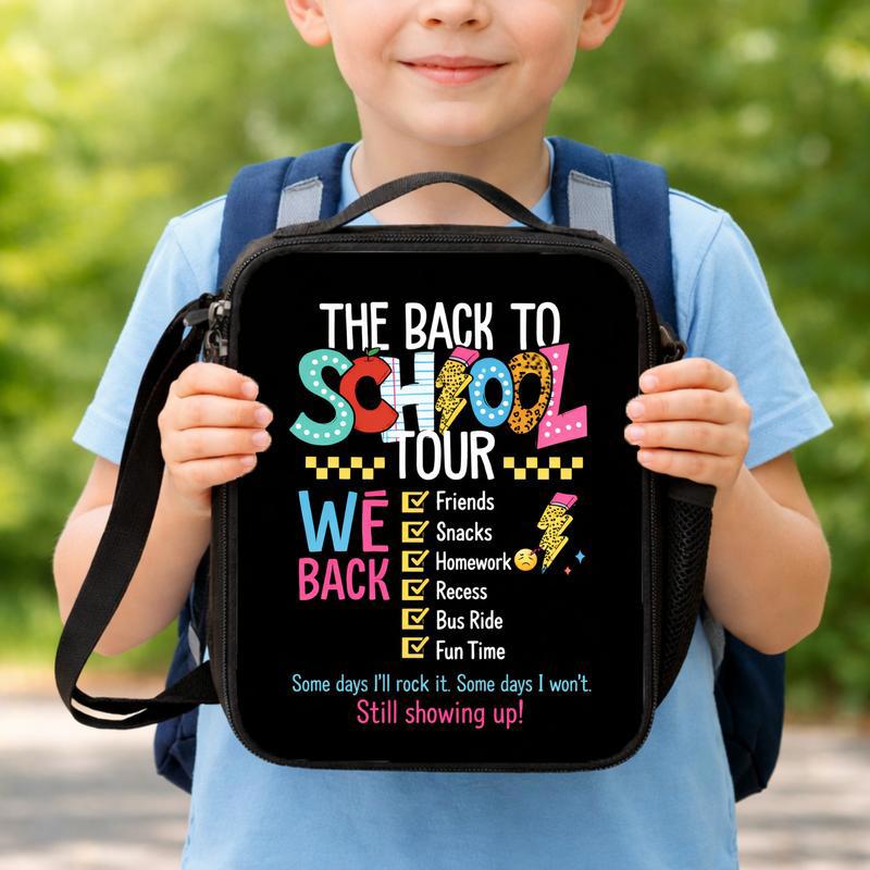 Kids School Tour Lunch Bag - Funny Back To School Vibes Lunch Box Bag Kids School Tour Lunch Bag - Funny Back To School Vibes Lunch Box Bag
