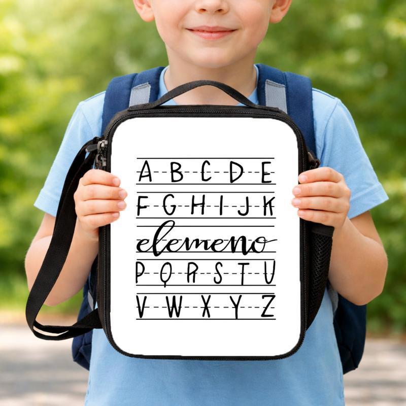 Kindergarten Lunch Bag - Alphabet Writing Learning Style Lunch Box Bag