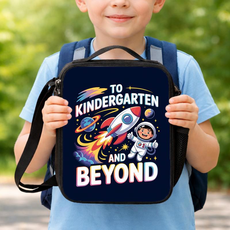 Kindergarten Lunch Bag Kids - Back To School Space Adventure Lunch Box Bag