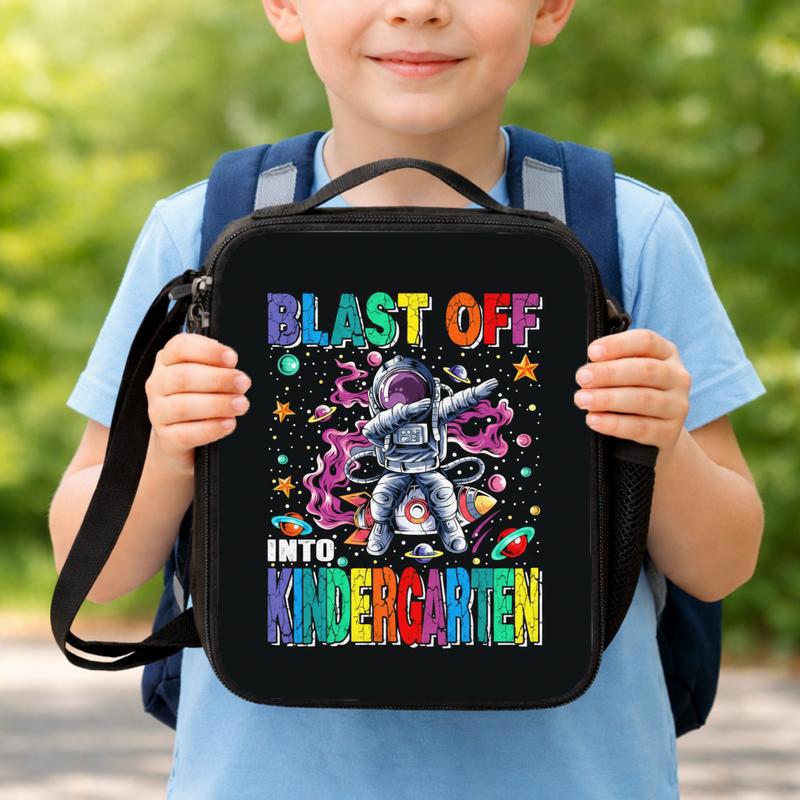 Kindergarten Lunch Bag Kids - Back To School Space Theme Lunch Box Bag