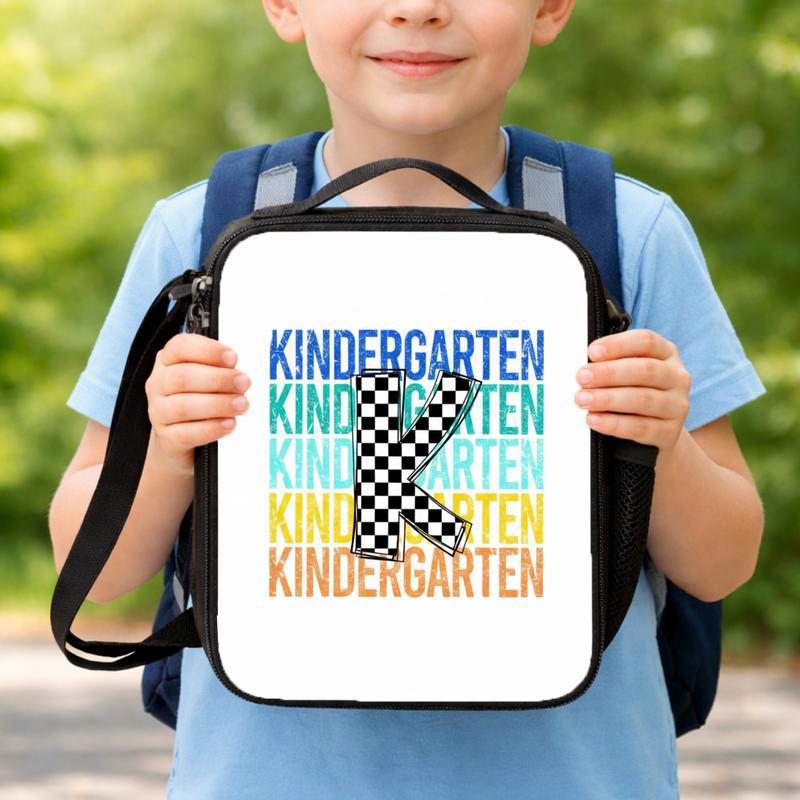 Kindergarten Lunch Bag - Letter K Back To School Kids Lunch Box Bag Kindergarten Lunch Bag - Letter K Back To School Kids Lunch Box Bag
