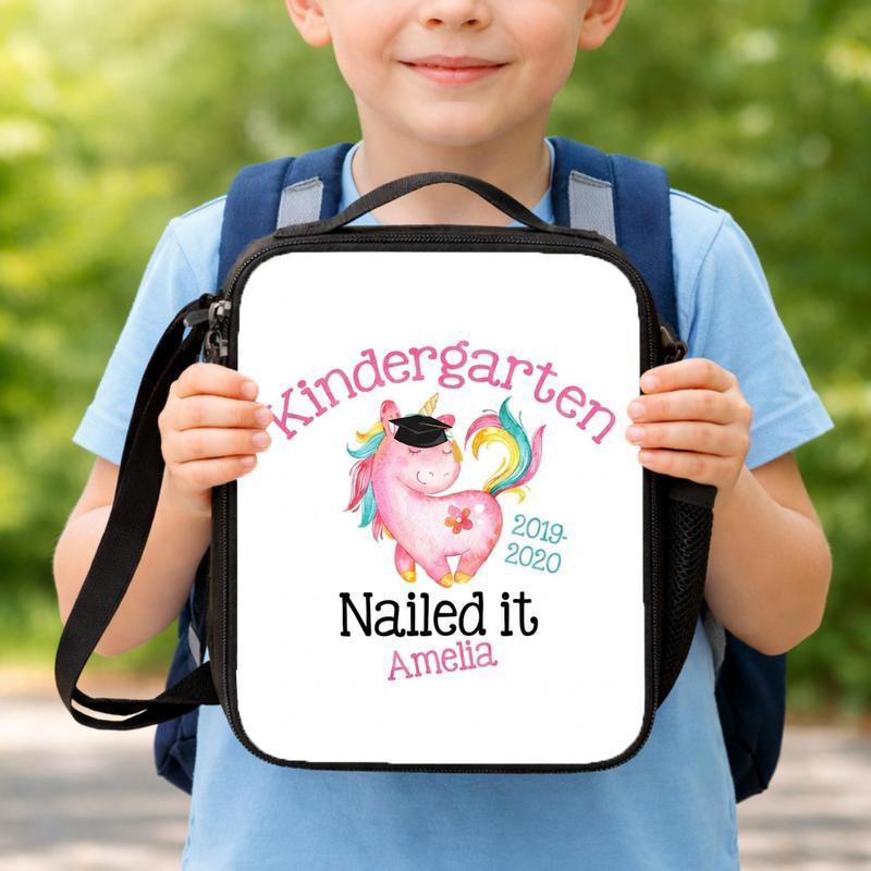 Kindergarten Nailed It Lunch Bag - Fun Unicorn School Lunch Box Bag Kindergarten Nailed It Lunch Bag - Fun Unicorn School Lunch Box Bag