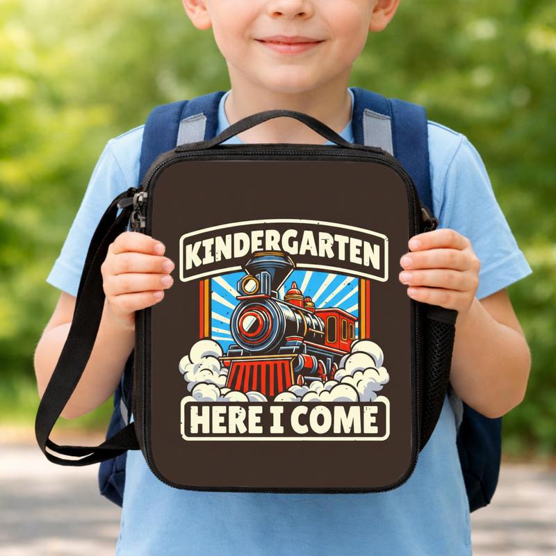 Kindergarten Train Lunch Bag - Here I Come School Kids Bag Lunch Box Bag Kindergarten Train Lunch Bag - Here I Come School Kids Bag Lunch Box Bag