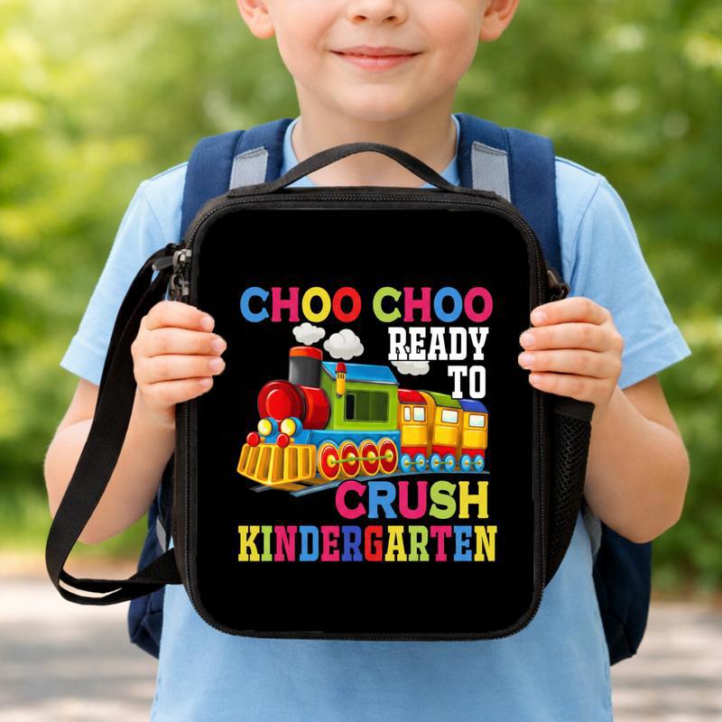 Kindergarten Train Lunch Bag - Ready To Crush School Design Lunch Box Bag
