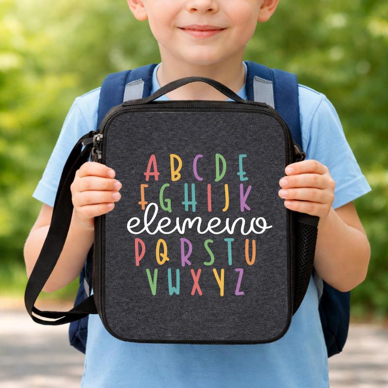 Lunch Bag For Kids - Colorful Alphabet Preschool Learning Lunch Box Bag