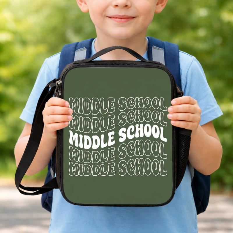 Middle School Lunch Bag - Back To School Minimal Trend Style Lunch Box Bag Middle School Lunch Bag - Back To School Minimal Trend Style Lunch Box Bag