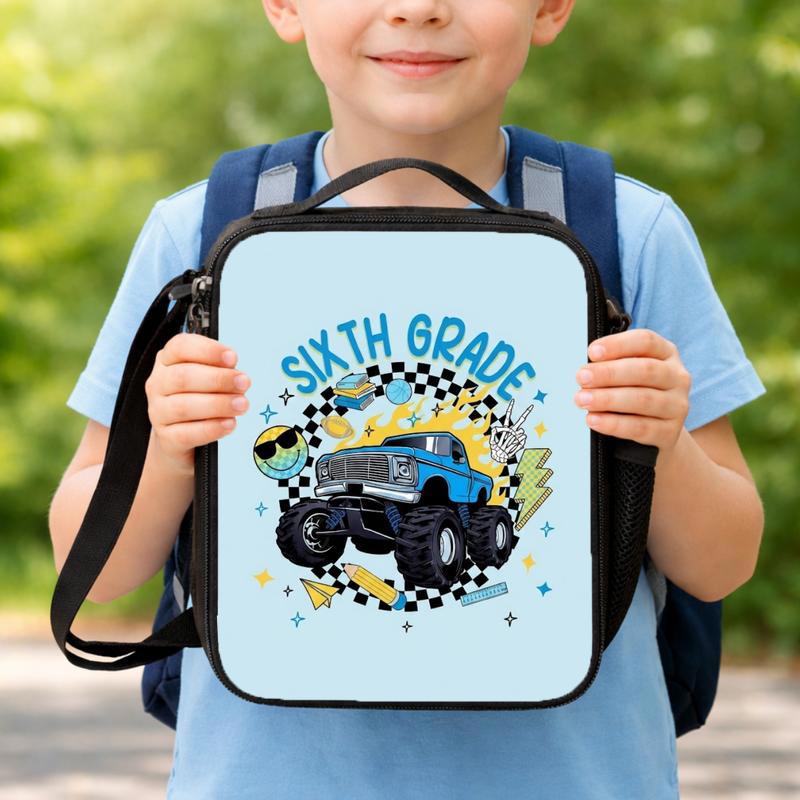 Middle School 6th Grade Lunch Bag - Cool Monster Truck Style Lunch Box Bag Middle School 6th Grade Lunch Bag - Cool Monster Truck Style Lunch Box Bag